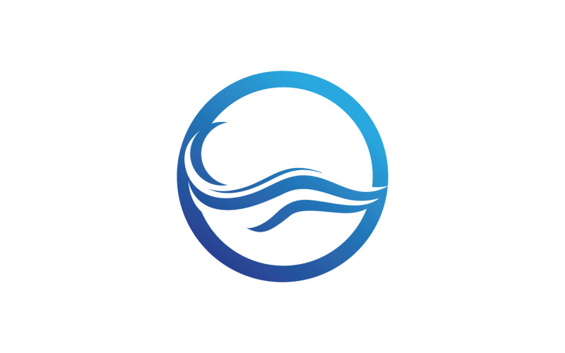 Plaj su dalgası logo vektörü v21