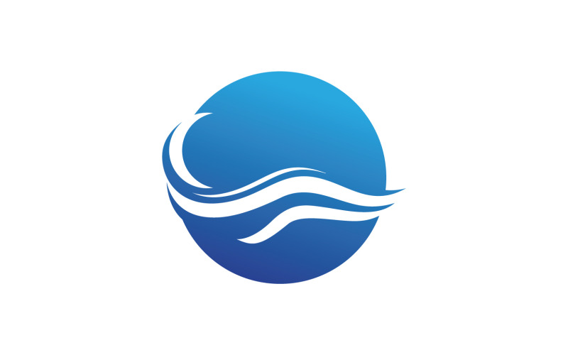 Vecteur de logo de vague d'eau de plage v12