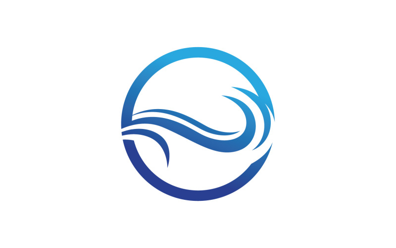 Vecteur de logo de vague d'eau de plage v24