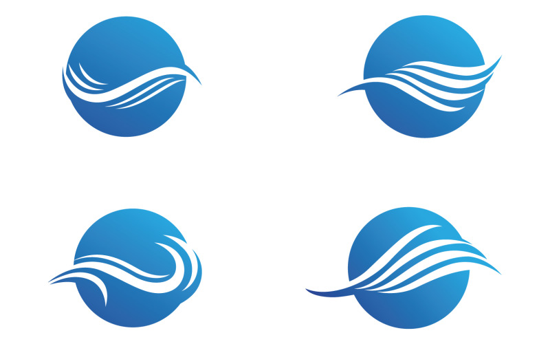 Wektor logo fala wody plaży v18