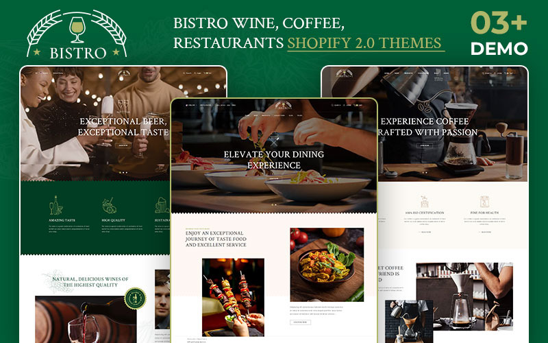 Bistro - Vin, café et restauration polyvalente Thème réactif Shopify 2.0