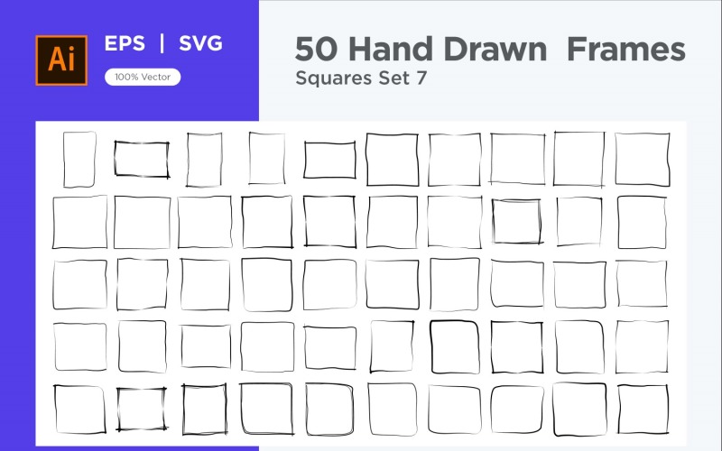Hand Drawn Frame Square 50-7