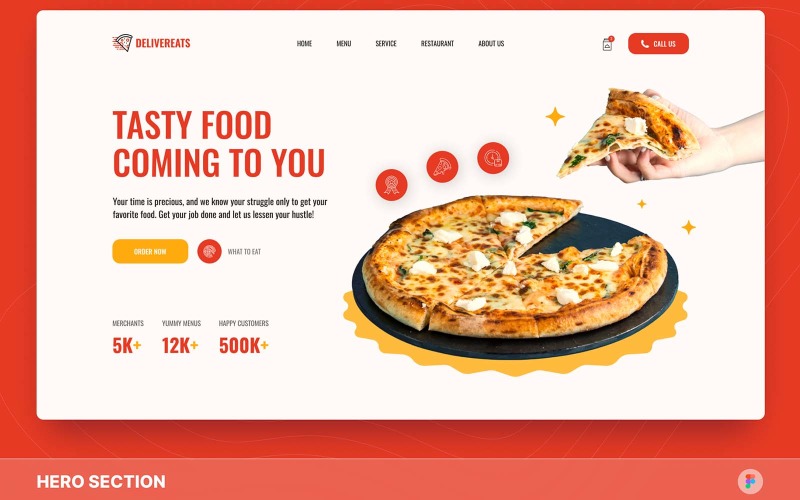 Delivereats – Modern Food Delivery Hero-Bereich