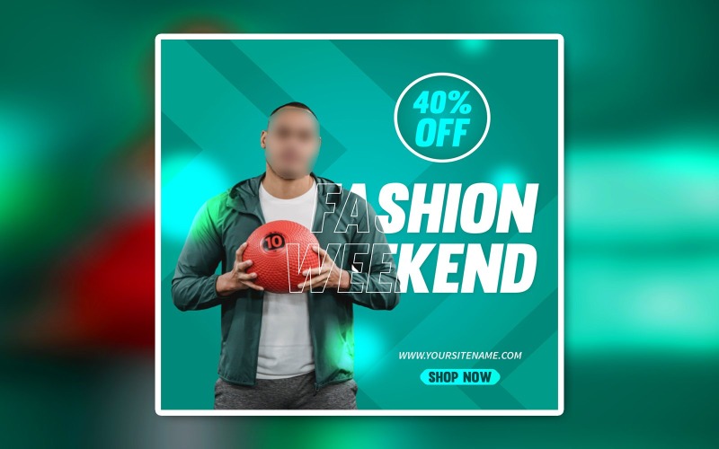 Modèle de bannière d'annonces Eps promotionnelles de médias sociaux de mode