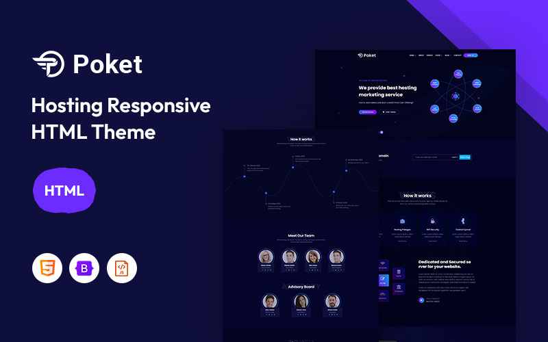 Poket - Modello di sito Web reattivo per più eventi e hosting