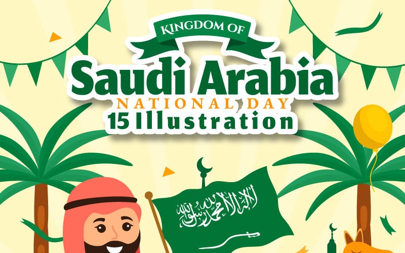 17 Saoedi-Arabië Nationale Dag Illustratie