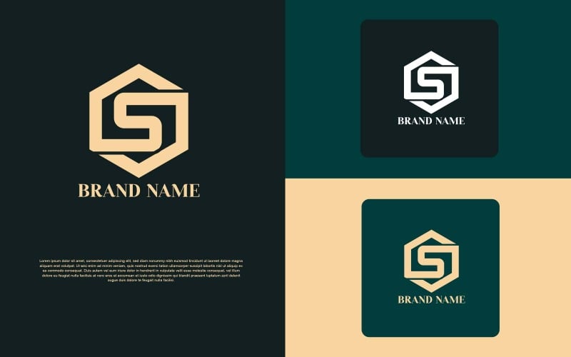 Design do logotipo da letra S do polígono - identidade da marca
