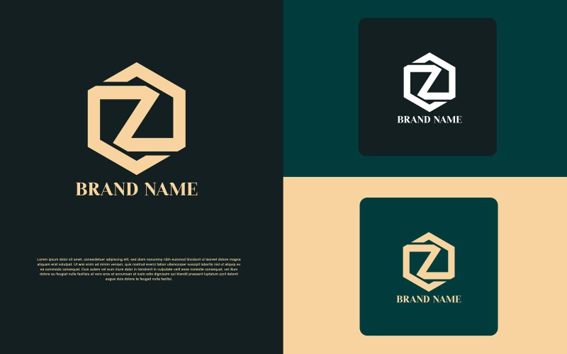 Дизайн логотипа многоугольника Z Letter - фирменный стиль