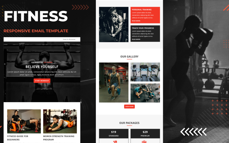 Fitness - Multifunctionele responsieve e-mailsjabloon