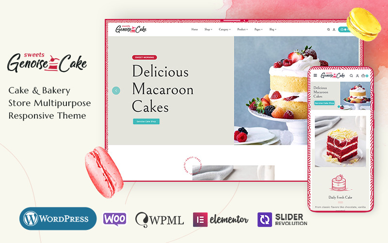 Genoise - 蛋糕、面包店、糕点和甜点店的 WooCommerce 主题