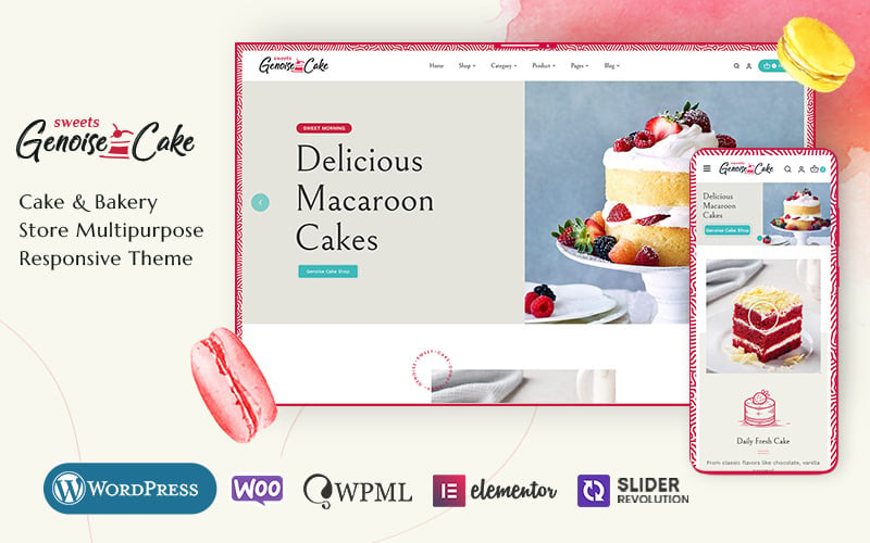 Genoise - Kek, Fırın, Pastane ve Tatlı Dükkanı İçin WooCommerce Teması