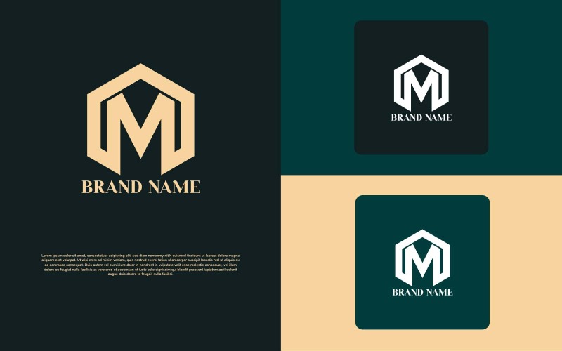 Polygon M Letter Logo Design – márkaidentitás