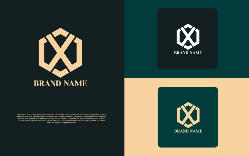 Polygon X Letter Logo Design – márkaidentitás