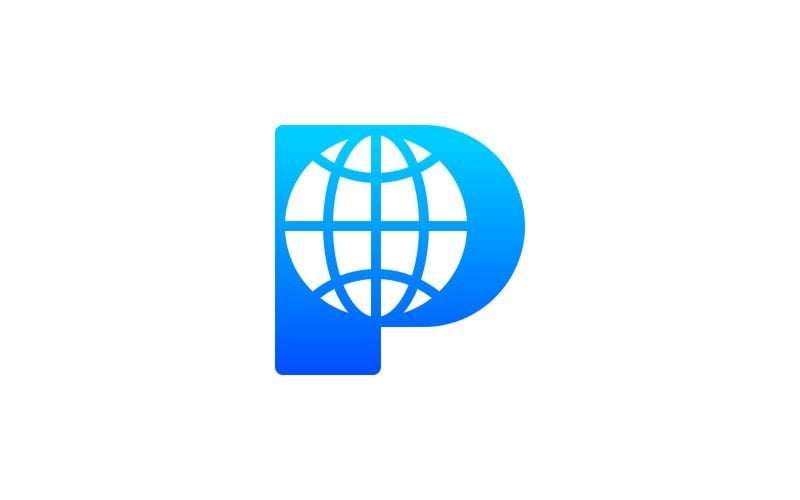 Professioneel Letter P Globe-logo