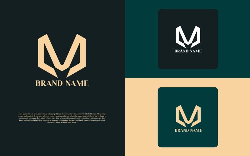 Professionell M Letter Logo Design - varumärkesidentitet