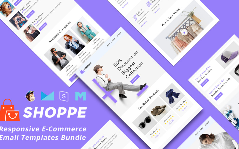 Shoppe – Pacote de boletins informativos por e-mail de comércio eletrônico