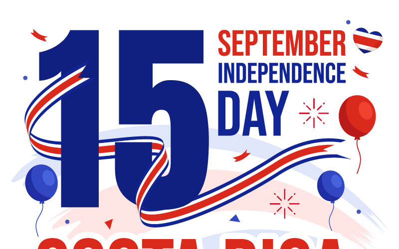 16 Šťastný den nezávislosti Kostariky ilustrace