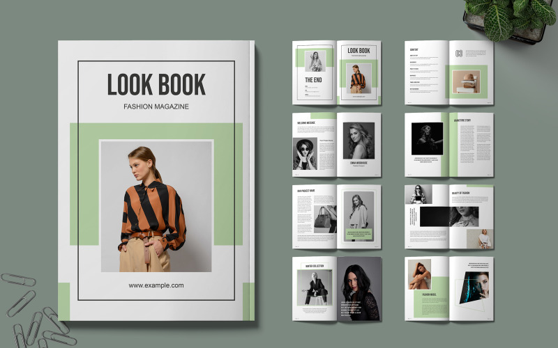 Układ szablonu Lookbook mody