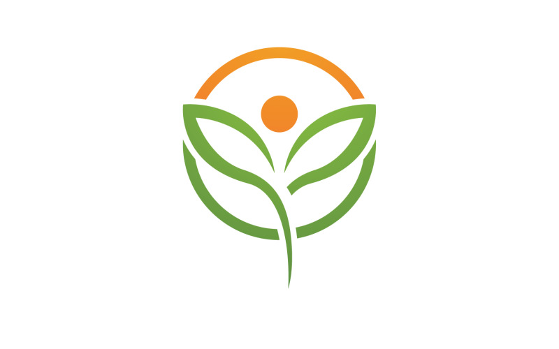 Lövgrön ekologi natur färsk logotyp vektor v38