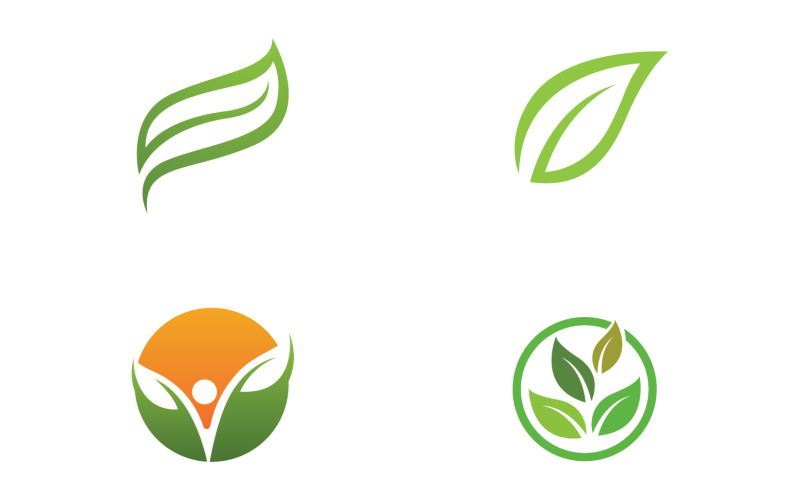 Blattgrüne Ökologie Natur frischer Logo-Vektor v47
