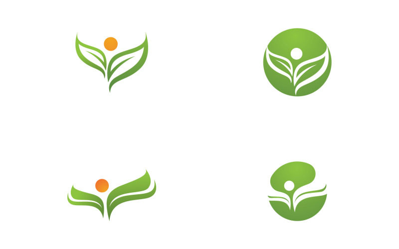Foglia verde ecologia natura fresco logo vettoriale v45