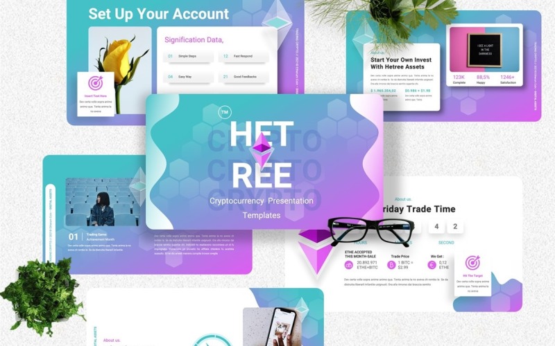Hetree - Modelos de Googleslide de Criptomoeda
