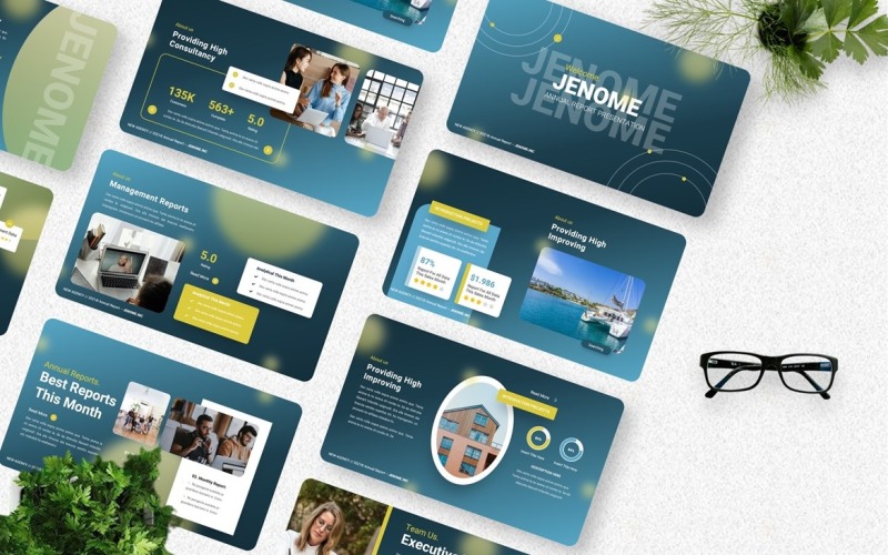 Jenome — raport roczny Szablon Googleslide