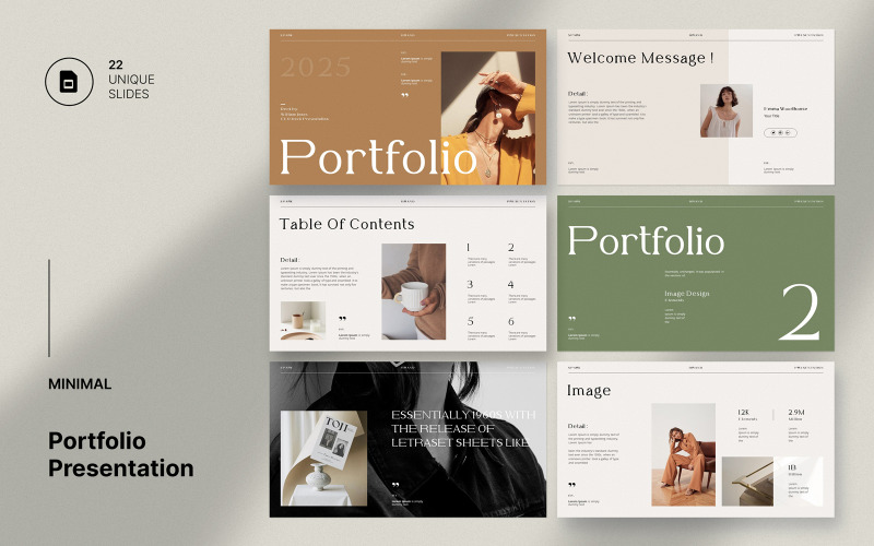 Prosty układ szablonu prezentacji portfolio