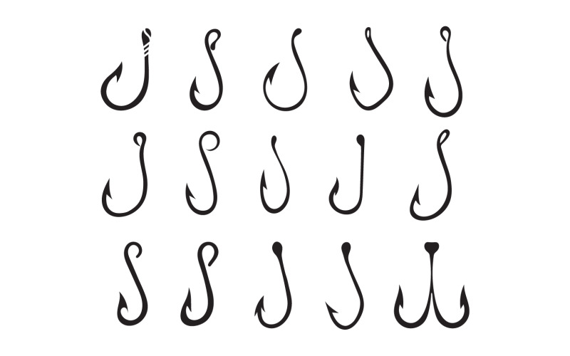 Fishing hook icon logo vector v10 #347131 - TemplateMonster