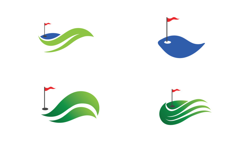 Golf simgesi logo spor vektörü v7