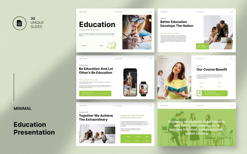Diseño de plantilla de presentación de educación inteligente