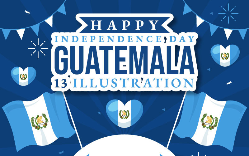 13 Ilustrace Den nezávislosti Guatemaly