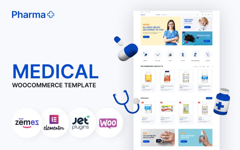 Pharma+ – WooCommerce-Theme für Medizin und Drogerie