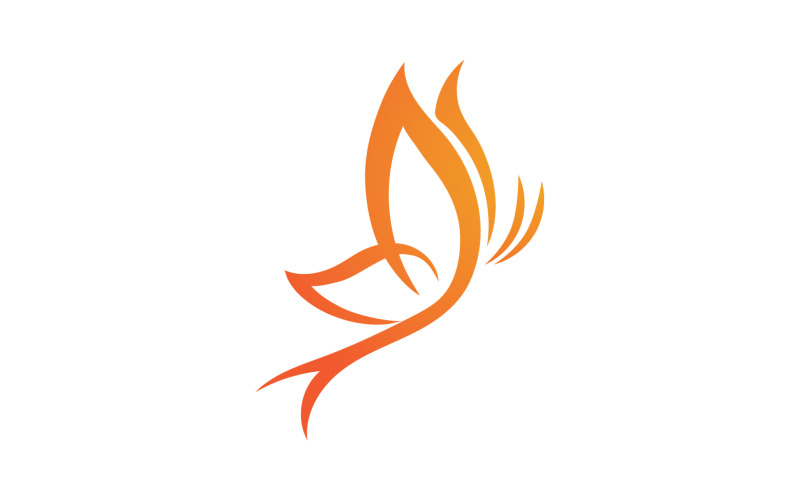 Piękno skrzydła motyla logo szablon wektor v9