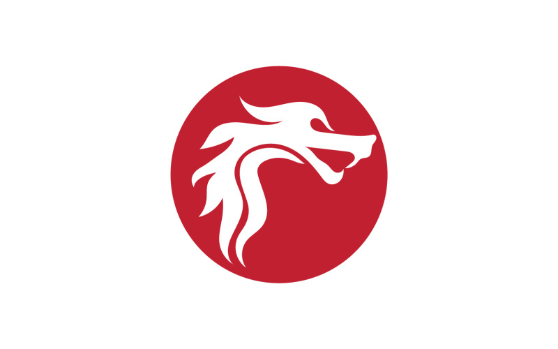 Dragon fire head logo template v18