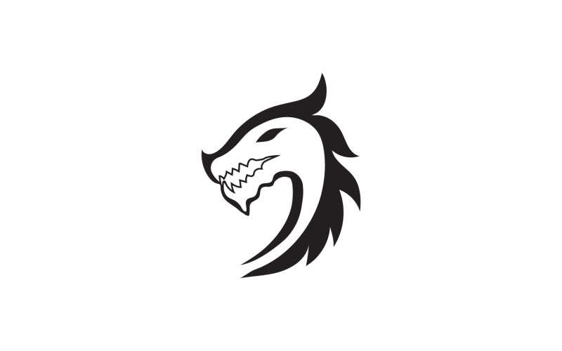 Modèle de logo tête de feu dragon v9