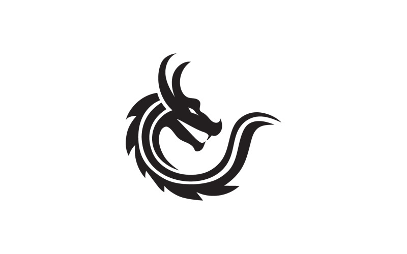 Modello di logo della testa di fuoco del drago v3