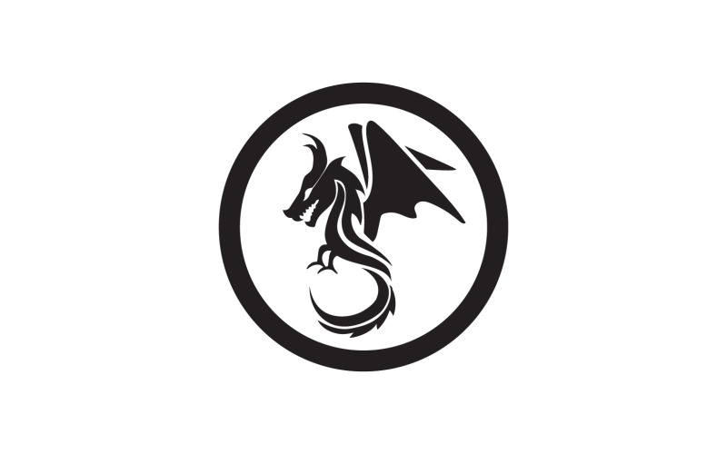 Plantilla de logotipo de cabeza de fuego de dragón v25