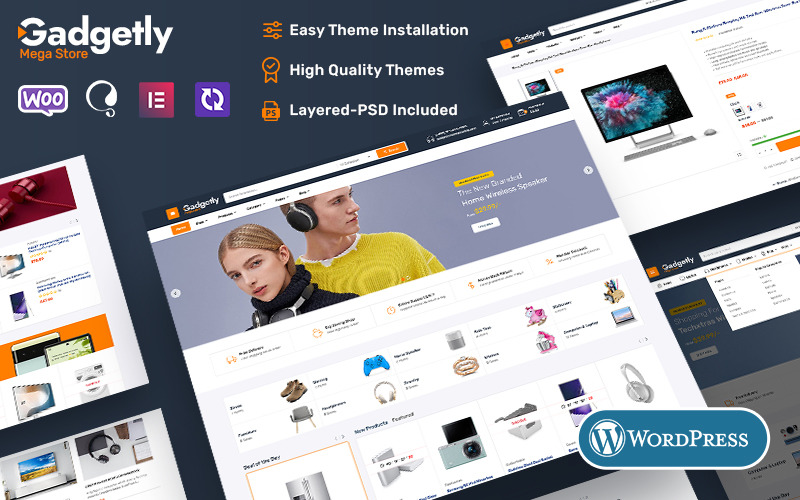Gadgetly – Marknadstema för elektronik och prylar för WooCommerce-butiker