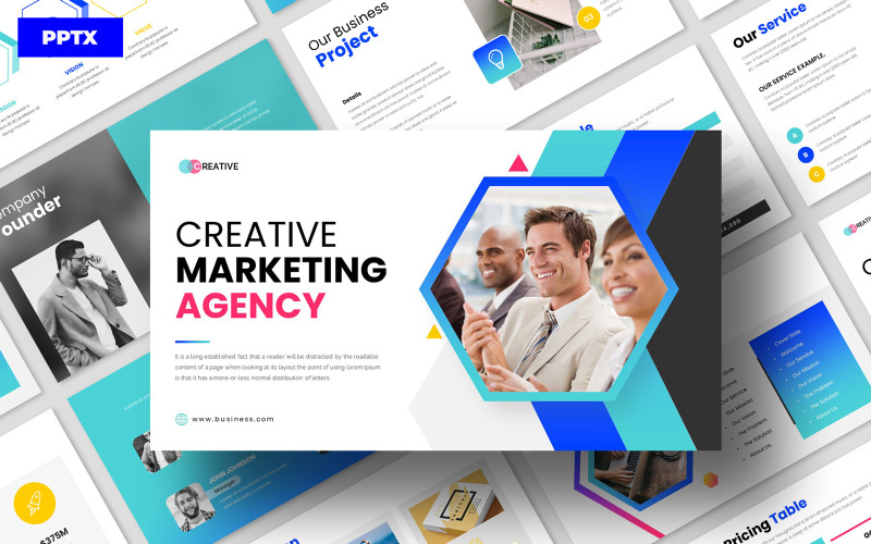 Kreatív Marketing Ügynökség PowerPoint sablon