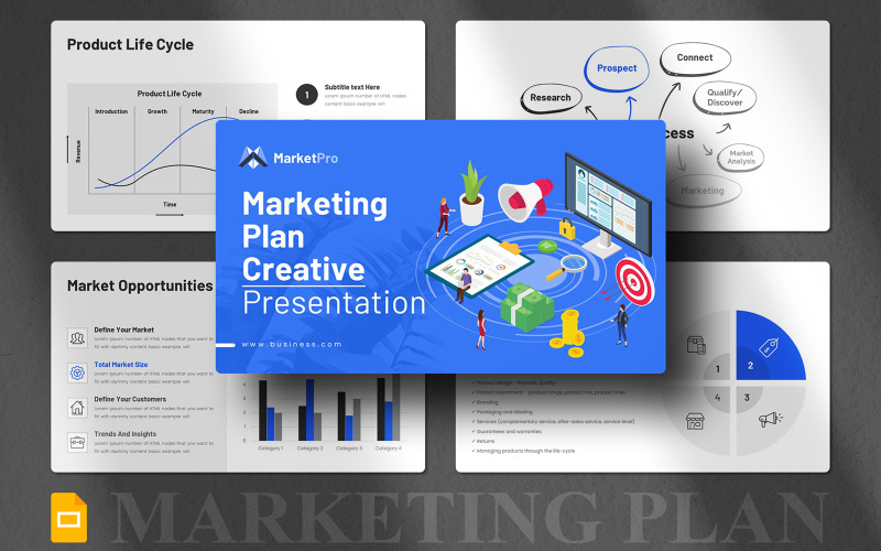 Marketingplan Google Slides-Präsentationslayout