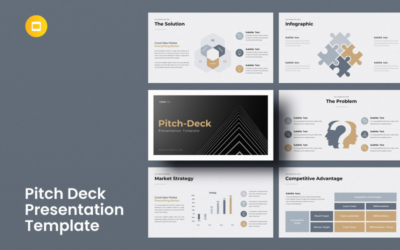 Mise en page de la présentation Google Slides du pitch deck