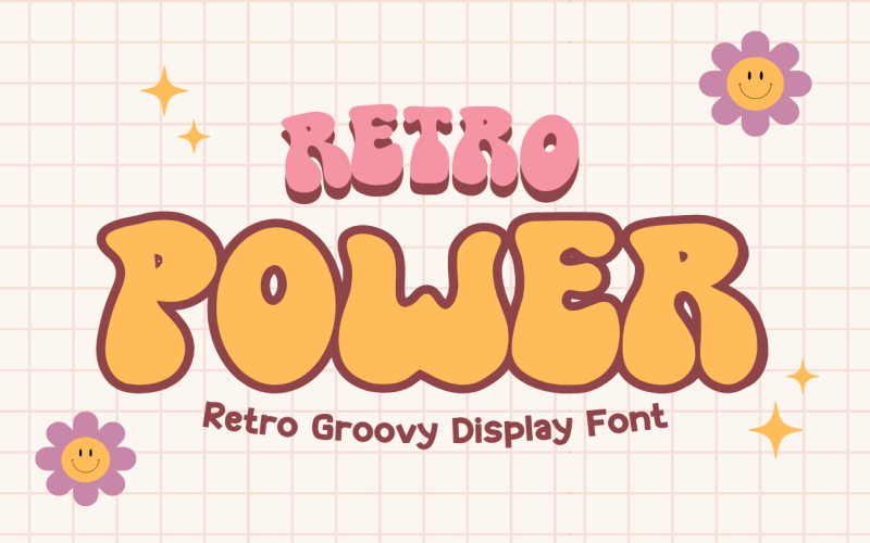 Retro Power - fonte de exibição Retro Groovy