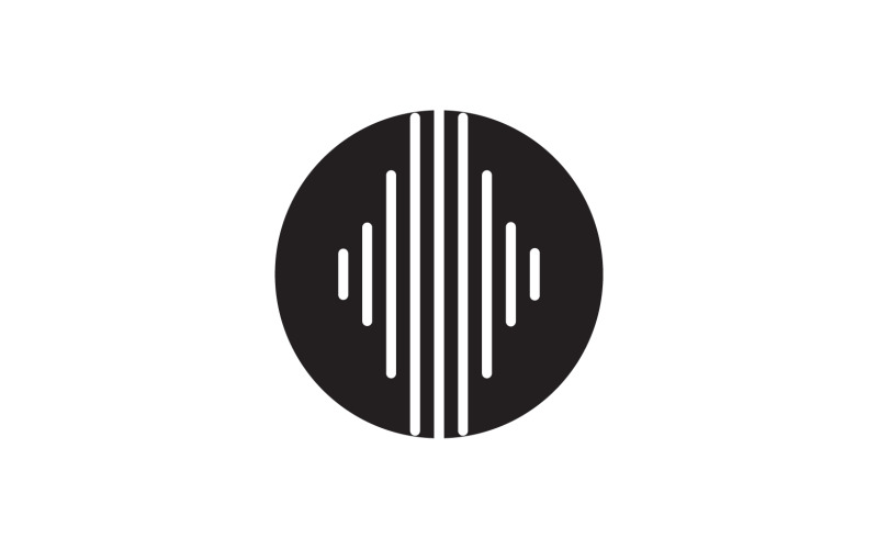 Logo hudebního přehrávače ekvalizéru zvukových vln v32