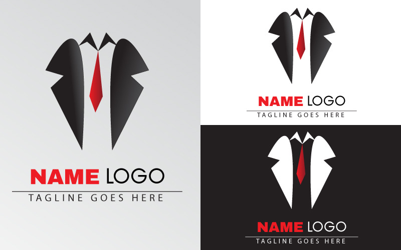 Modèle de logo noir et rouge d'entreprise