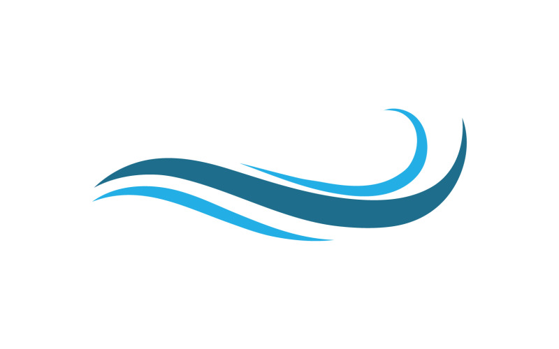 Modello di logo della spiaggia del logo dell'onda d'acqua v1