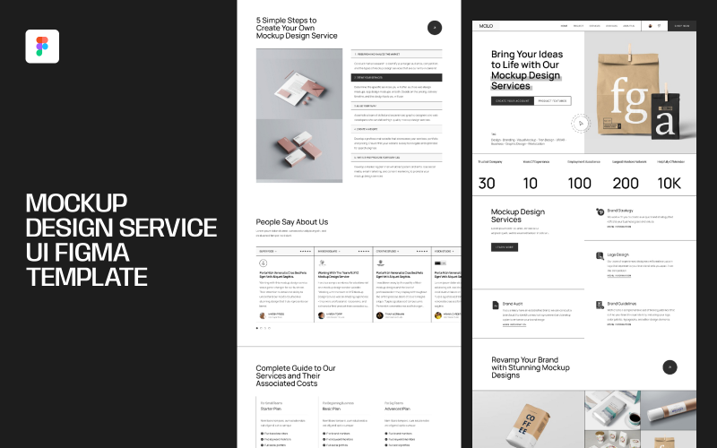 Mockup Design Service UI Figma Template TemplateMonster