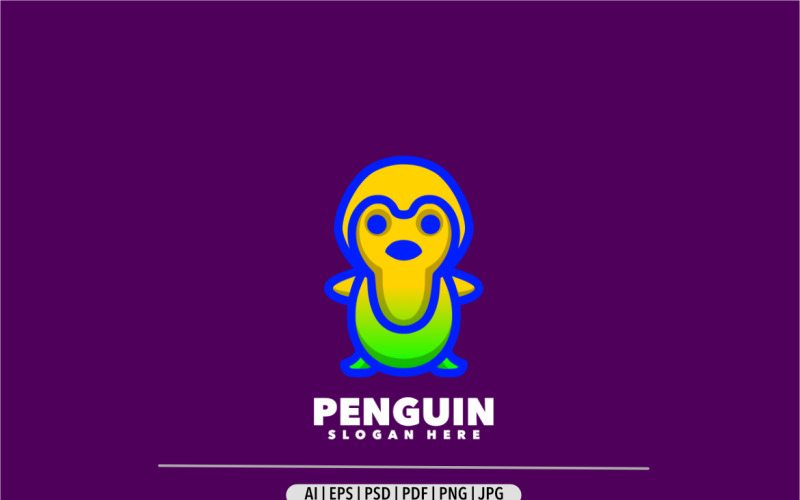 Penguin gradient colorful logo design