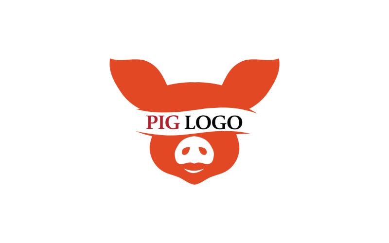Pig head animal logo vector v4