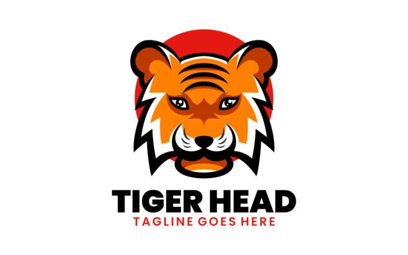 Простий логотип талісмана голови тигра 1